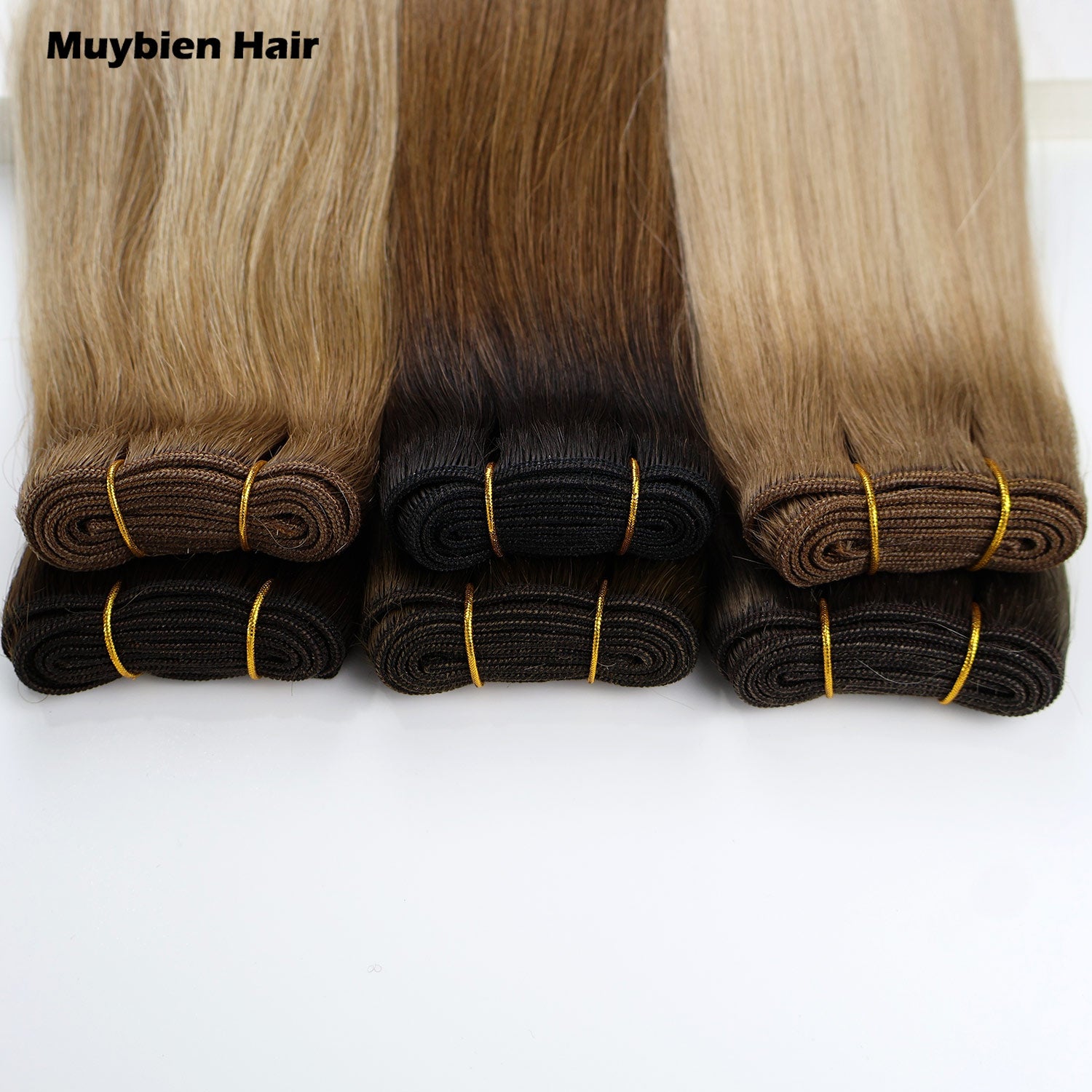 Machine Weft Hair Extensions 100 Grams Virgin Cuticle Aligned Human Hair Double Drawn Hair Weft