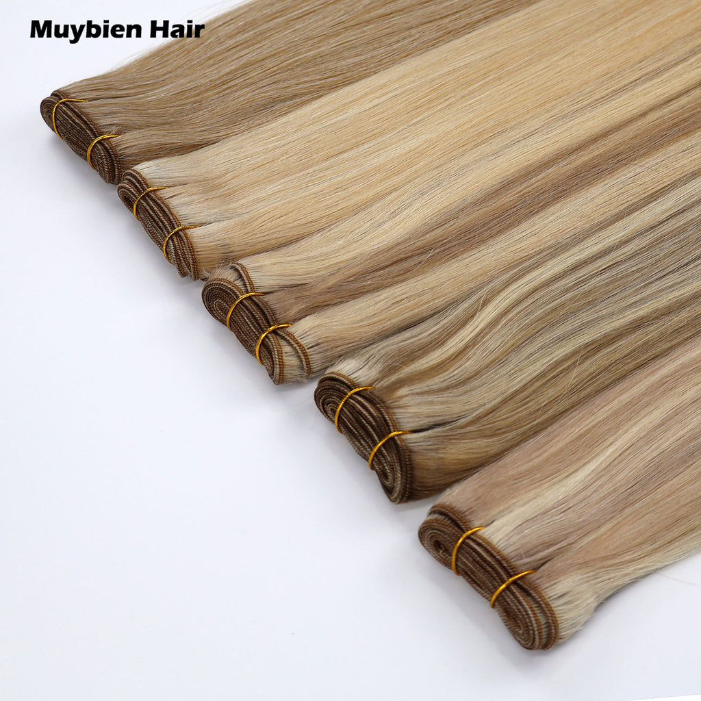 Virgin Machine Weft Raw Unprocessed Human Hair Double Drawn Machine Weft Human Hair Extensions