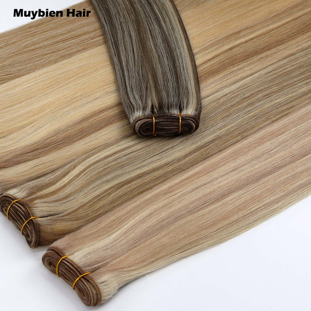 Virgin Machine Weft Raw Unprocessed Human Hair Double Drawn Machine Weft Human Hair Extensions