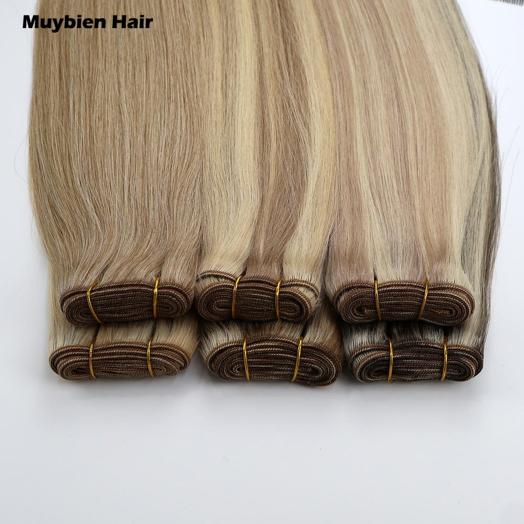 Virgin Machine Weft Raw Unprocessed Human Hair Double Drawn Machine Weft Human Hair Extensions