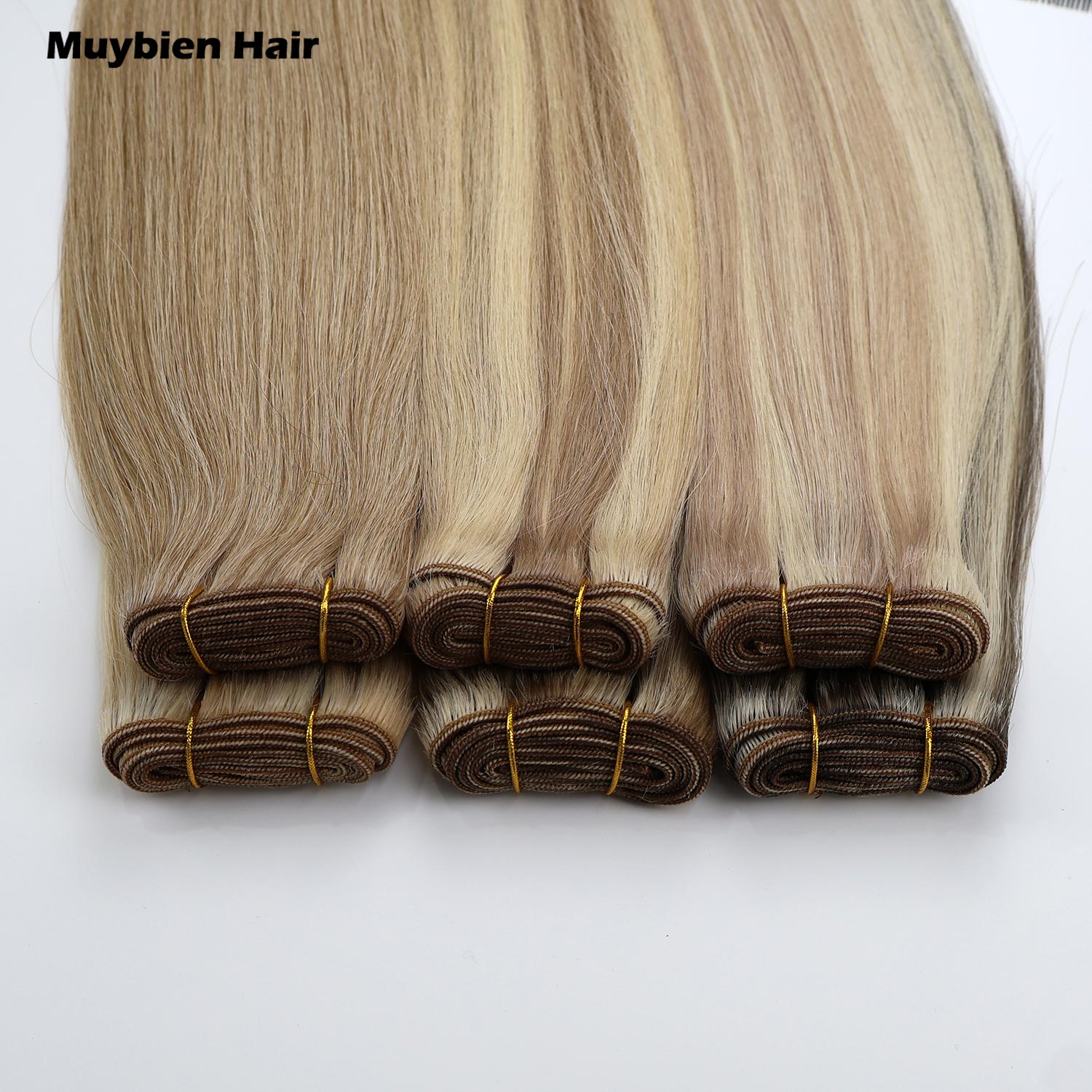 Virgin Machine Weft Raw Unprocessed Human Hair Double Drawn Machine Weft Human Hair Extensions