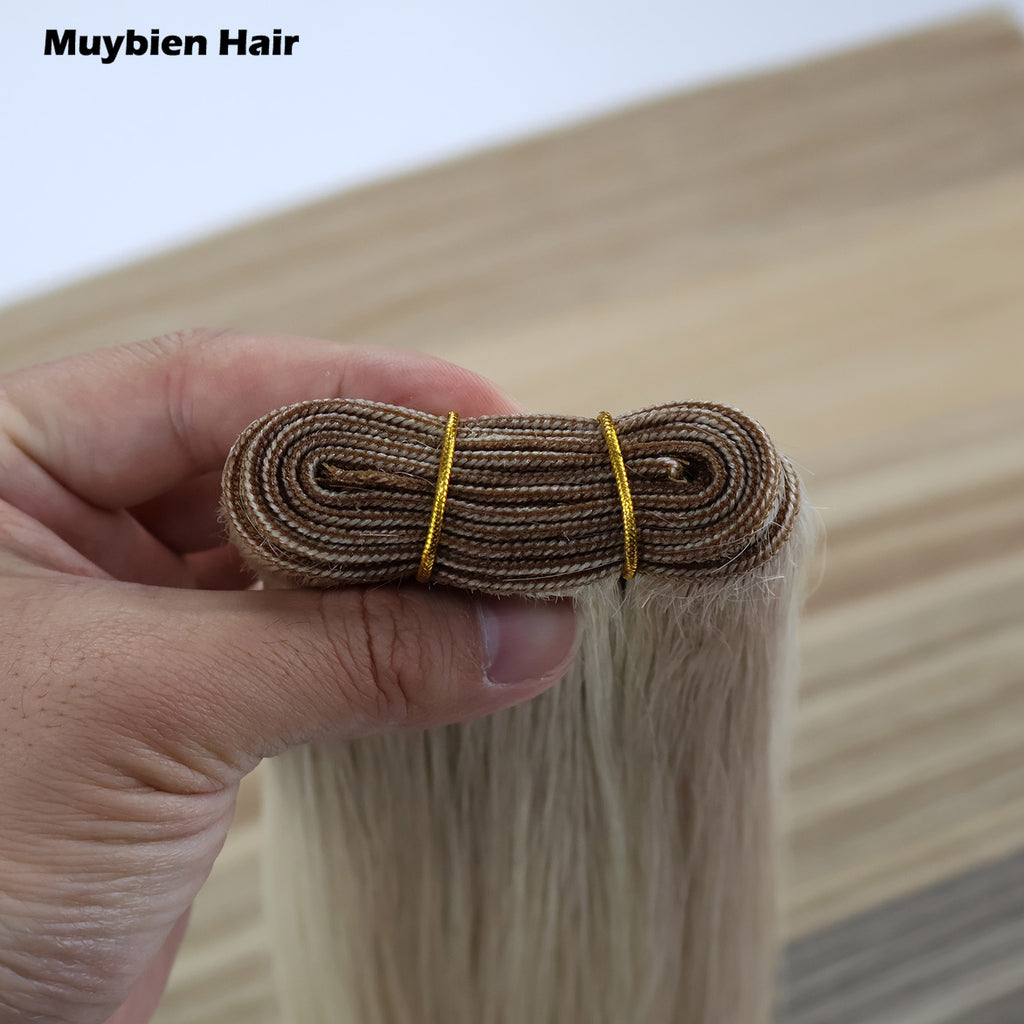 Virgin Machine Weft Raw Unprocessed Human Hair Double Drawn Machine Weft Human Hair Extensions