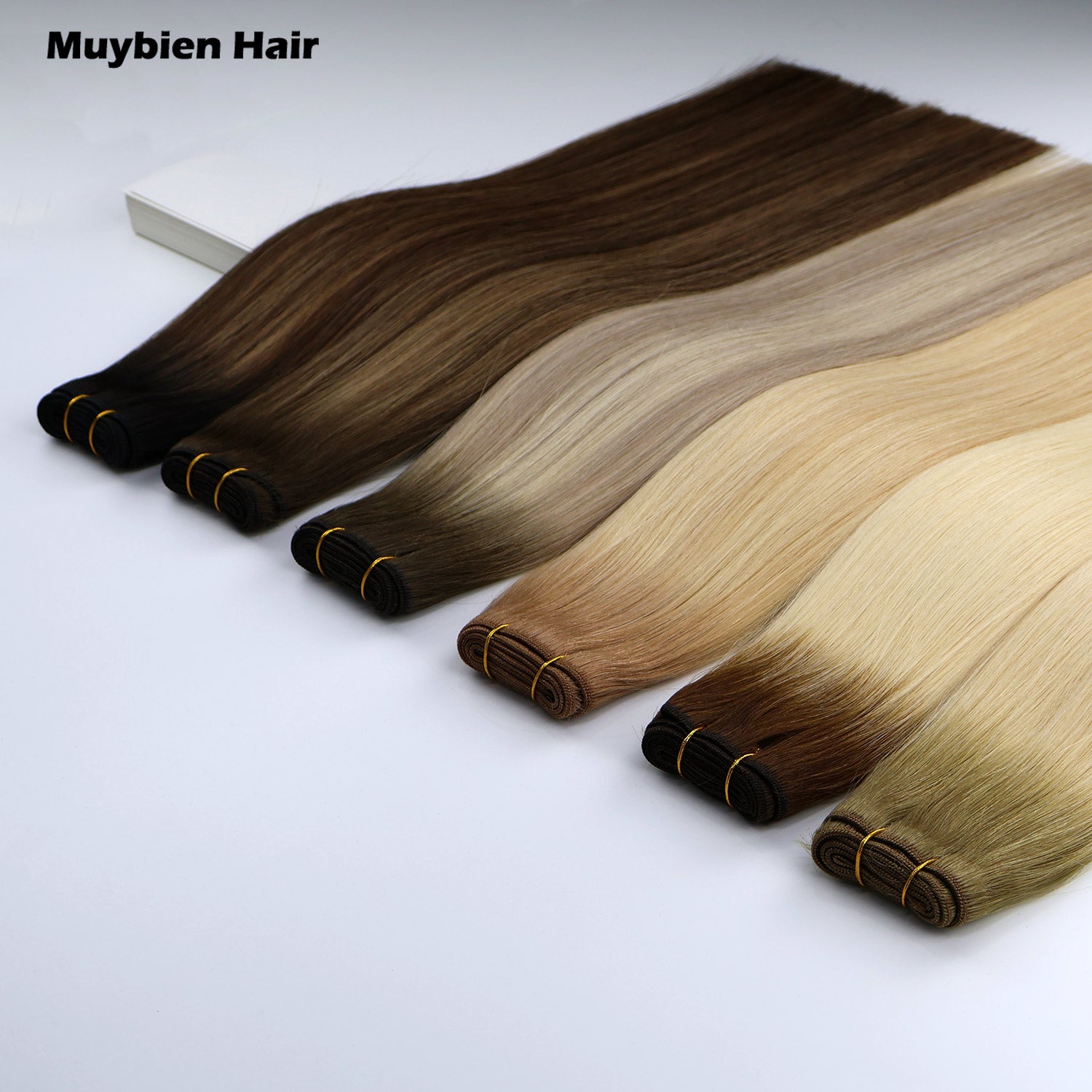 Hair Extension 100% Virgin Human Hair Thick Ends Machine Weft for All Colors 100g