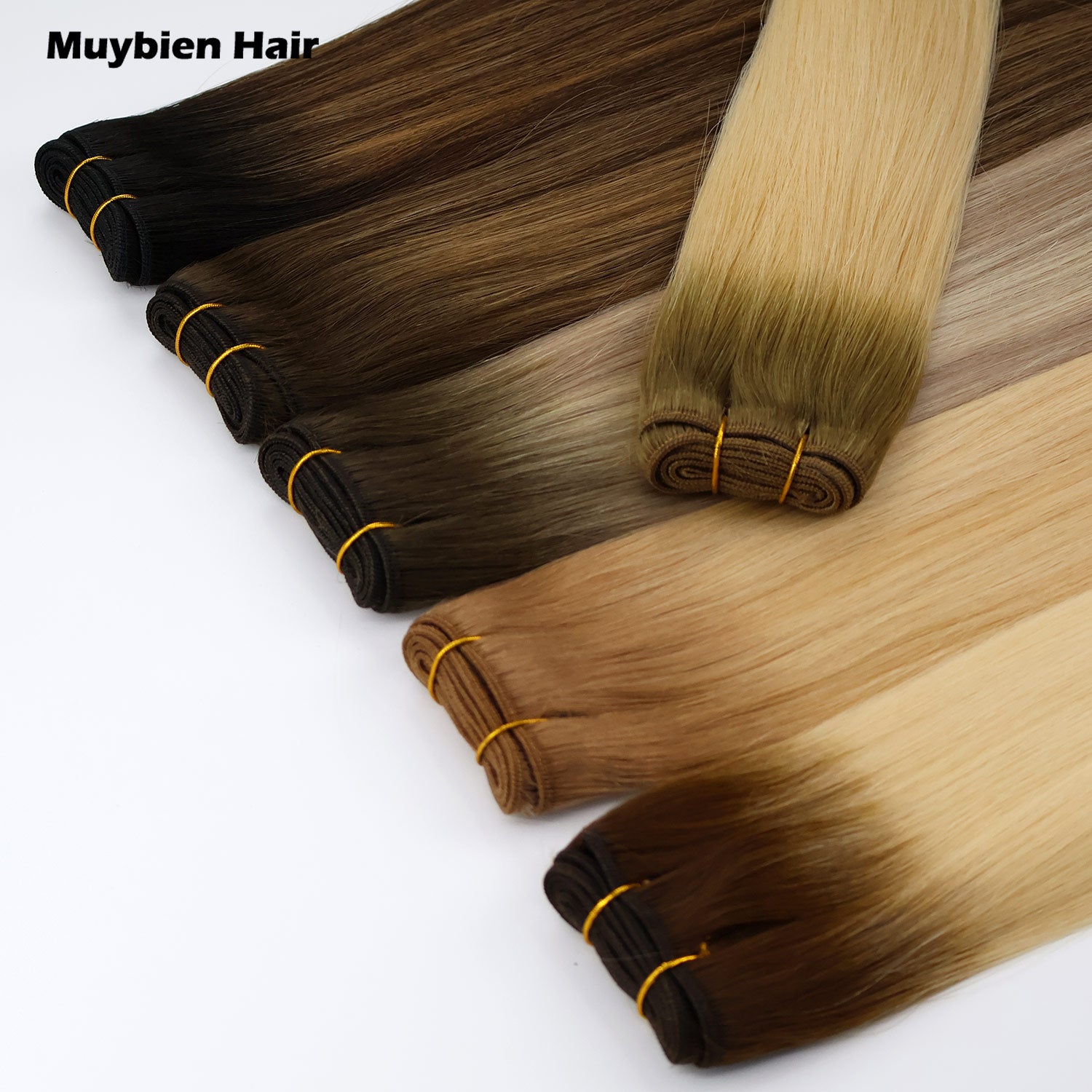 Hair Extension 100% Virgin Human Hair Thick Ends Machine Weft for All Colors 100g
