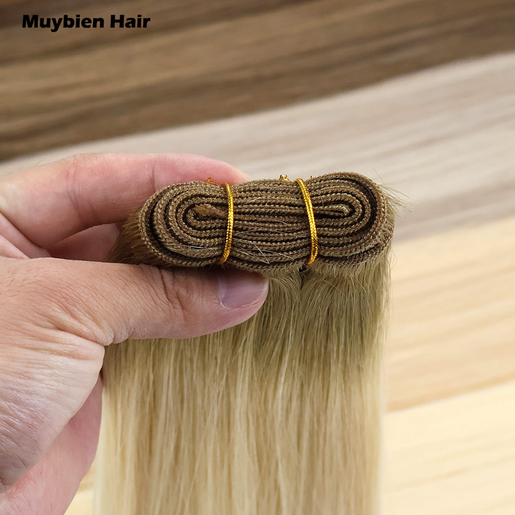 Hair Extension 100% Virgin Human Hair Thick Ends Machine Weft for All Colors 100g