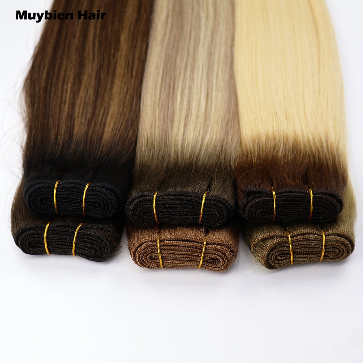 Hair Extension 100% Virgin Human Hair Thick Ends Machine Weft for All Colors 100g