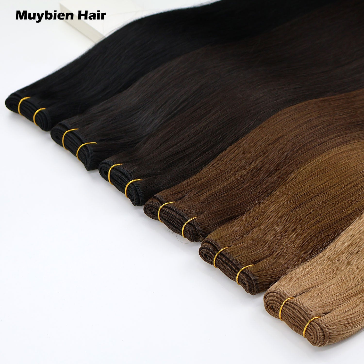 Virgin Human Hair Extensions Machine Double Weft 100g Double Drawn Ends All Colors