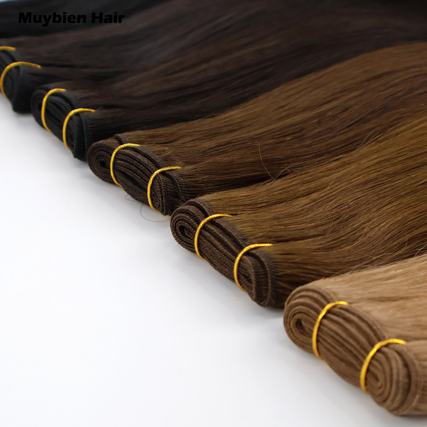 Virgin Human Hair Extensions Machine Double Weft 100g Double Drawn Ends All Colors
