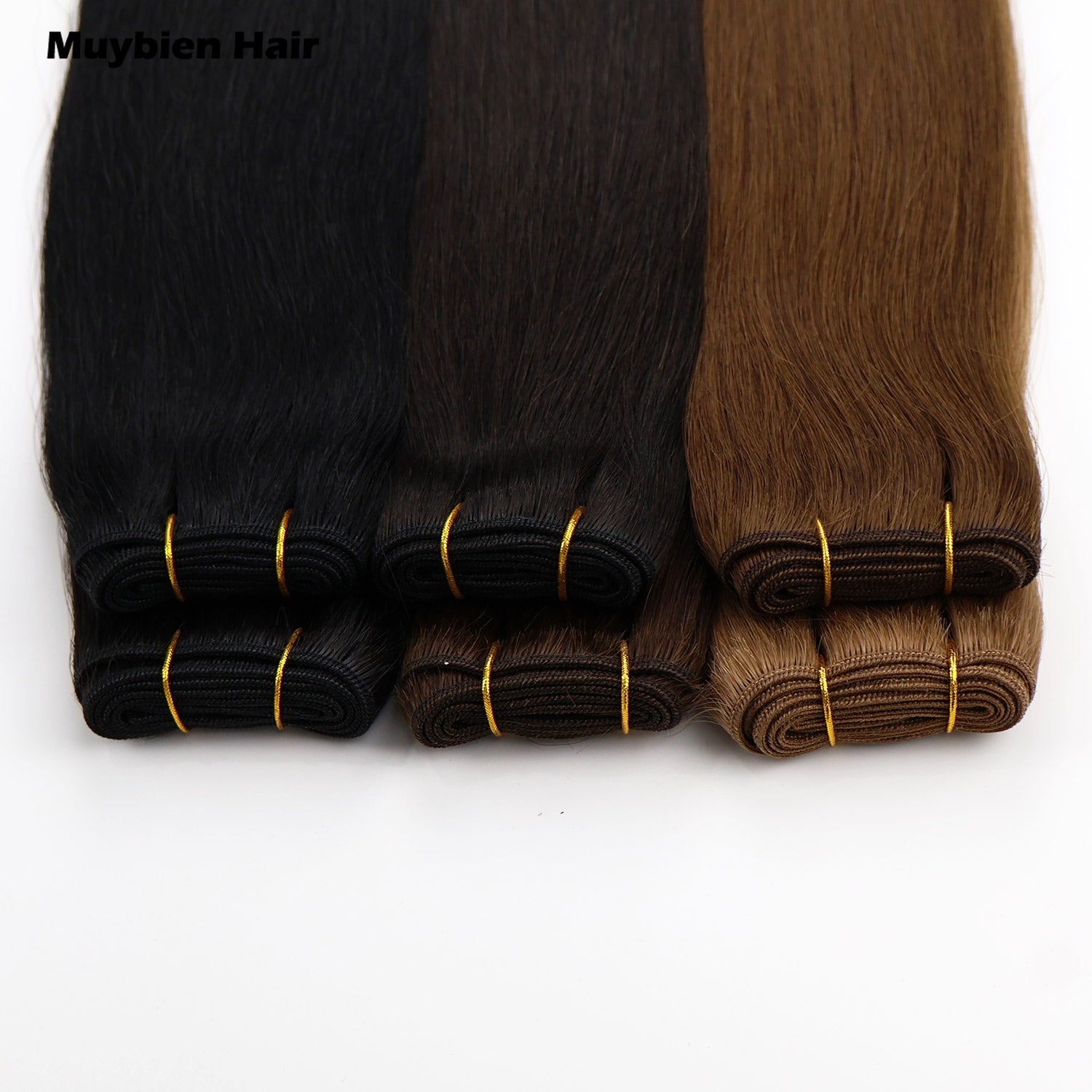 Virgin Human Hair Extensions Machine Double Weft 100g Double Drawn Ends All Colors