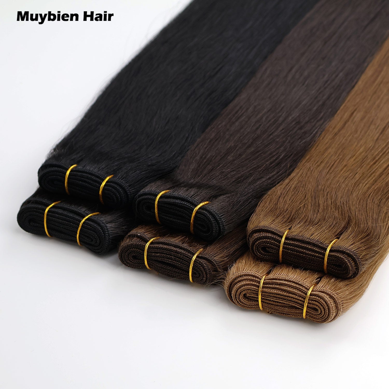 Virgin Human Hair Extensions Machine Double Weft 100g Double Drawn Ends All Colors