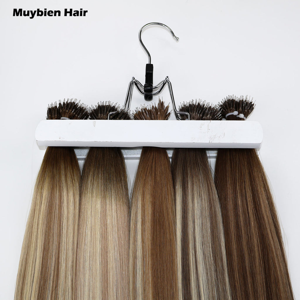 Ombre Highlight Double Drawn Nano Ring Hair Extension Virgin Human Hair Extensions 100 Grams