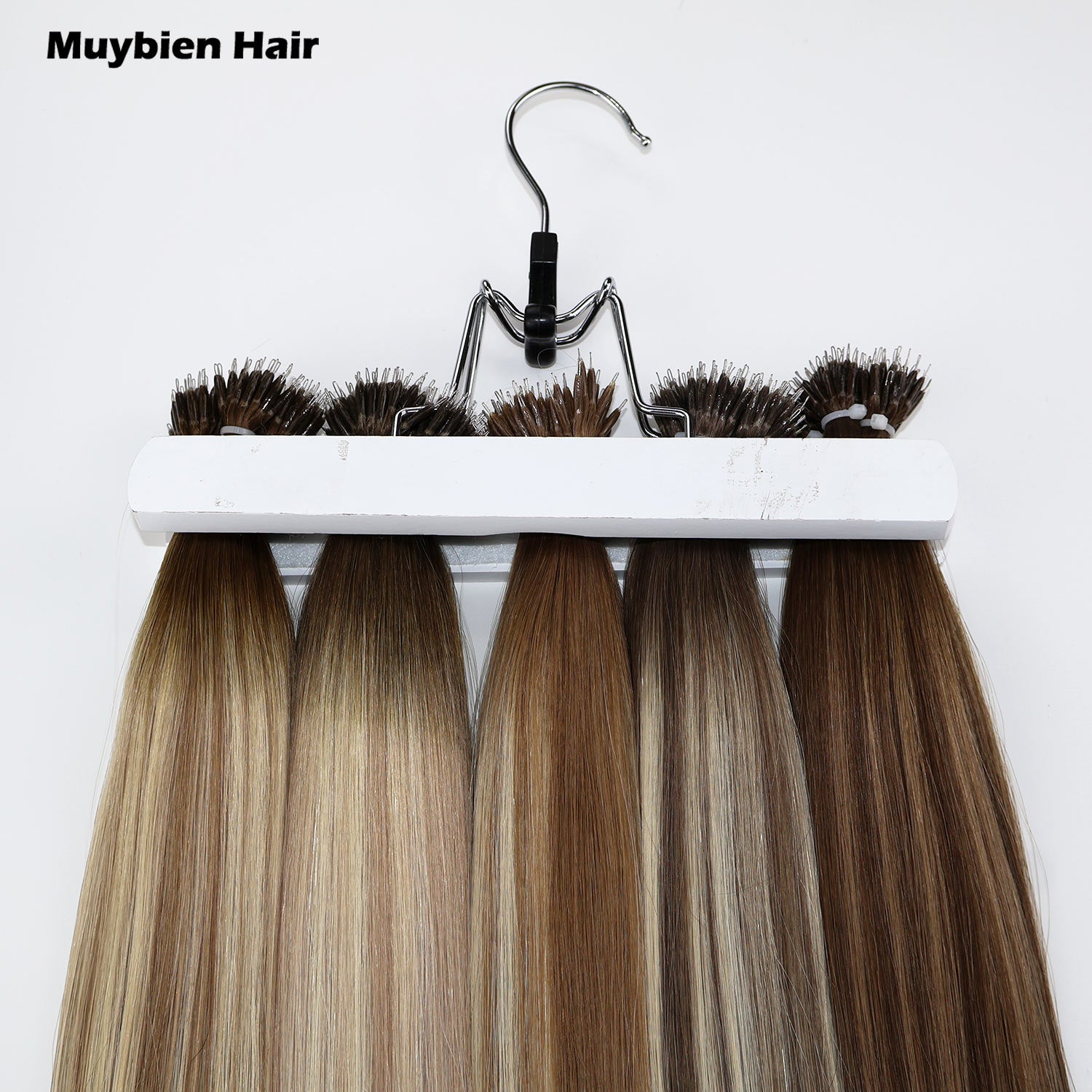 Ombre Highlight Double Drawn Nano Ring Hair Extension Virgin Human Hair Extensions 100 Grams