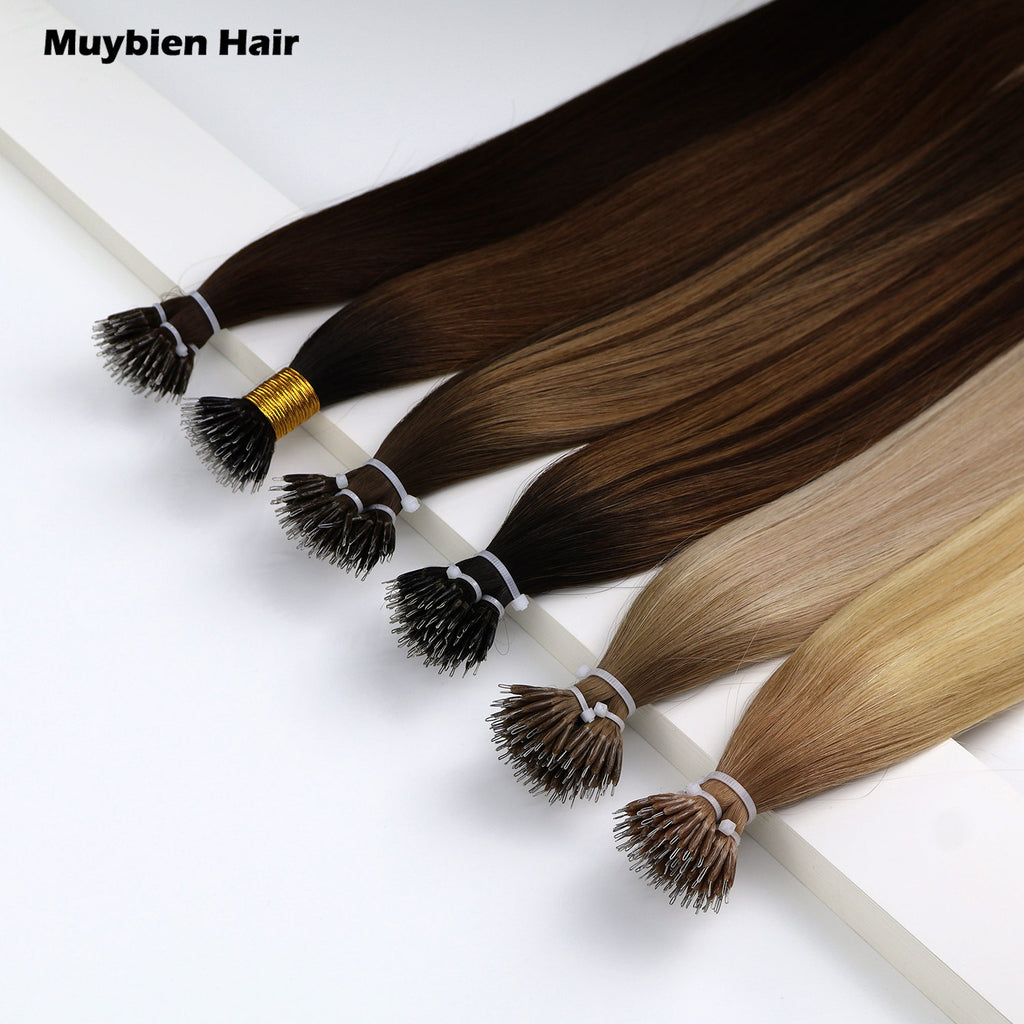 Nano Ring Microlink Hair Ombre Color Double Drawn Keratin Natural Human Hair Extension 100 Grams