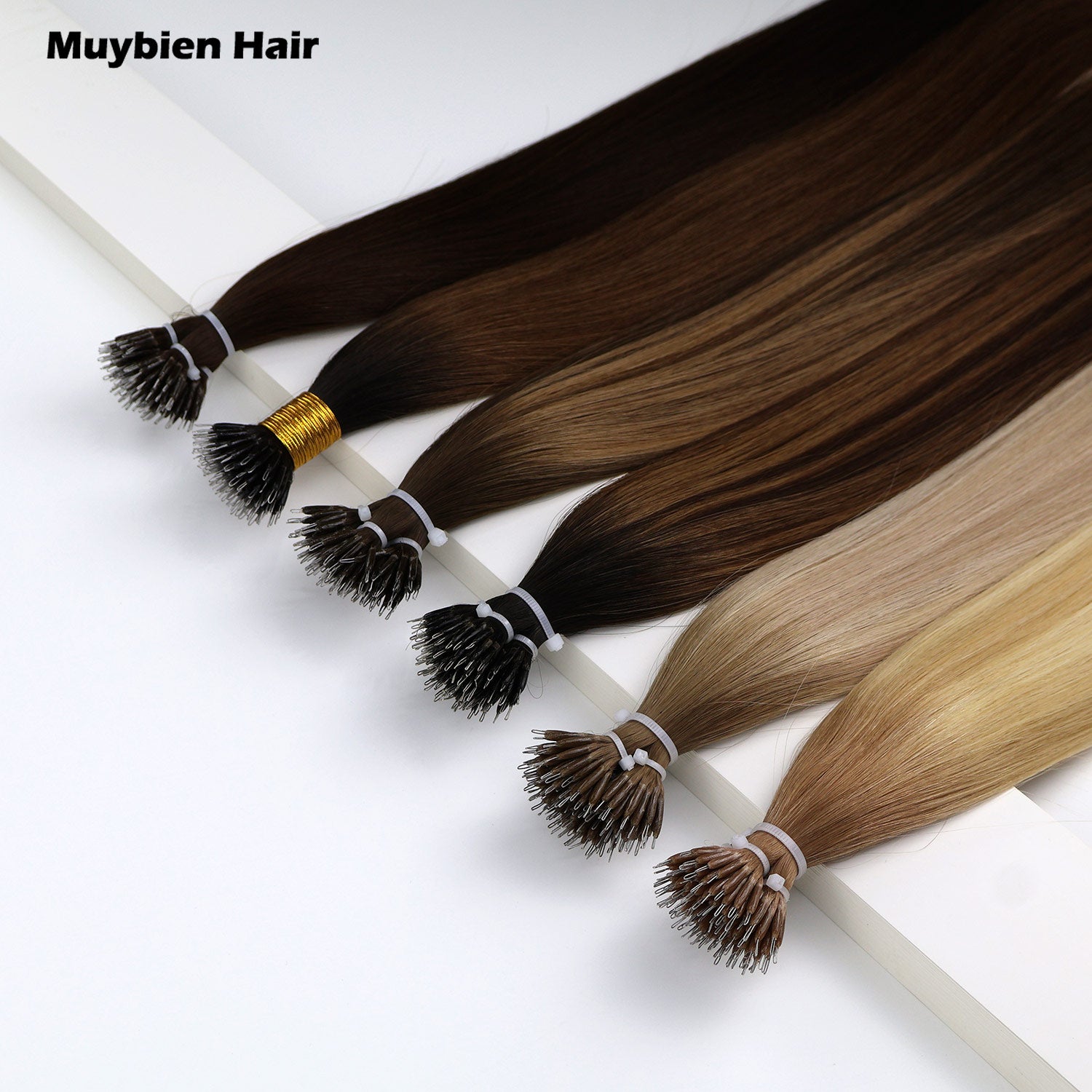 Nano Ring Microlink Hair Ombre Color Double Drawn Keratin Natural Human Hair Extension 100 Grams
