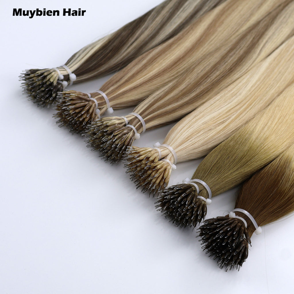 100g Cuticle Aligned Double Drawn Hair Extensions No Tangle No Shedding Nano Ring Hair Extension