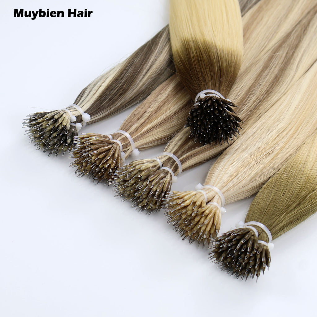 100g Cuticle Aligned Double Drawn Hair Extensions No Tangle No Shedding Nano Ring Hair Extension