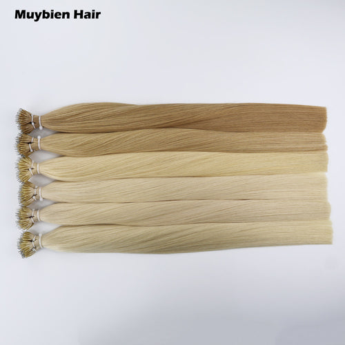 Cuticle Aligned Virgin Hair Silky Straight Double Drawn Nano Ring Human Hair Extensions 100Grams