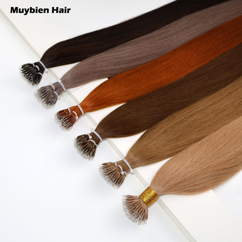 Human Virgin Hair Cuticle Aligned Double Drawn Nano Ring Hair Extension 100 Grams