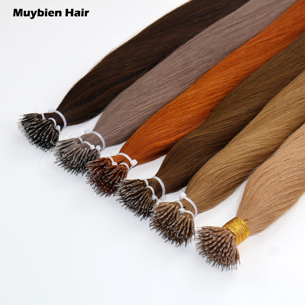 Human Virgin Hair Cuticle Aligned Double Drawn Nano Ring Hair Extension 100 Grams