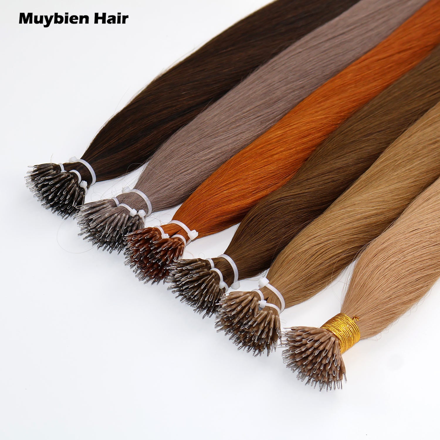 Human Virgin Hair Cuticle Aligned Double Drawn Nano Ring Hair Extension 100 Grams