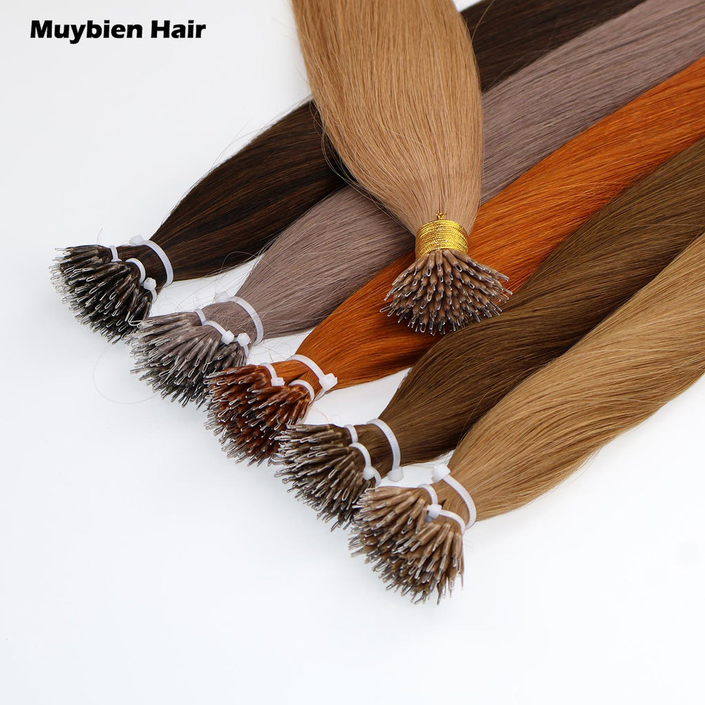 Human Virgin Hair Cuticle Aligned Double Drawn Nano Ring Hair Extension 100 Grams