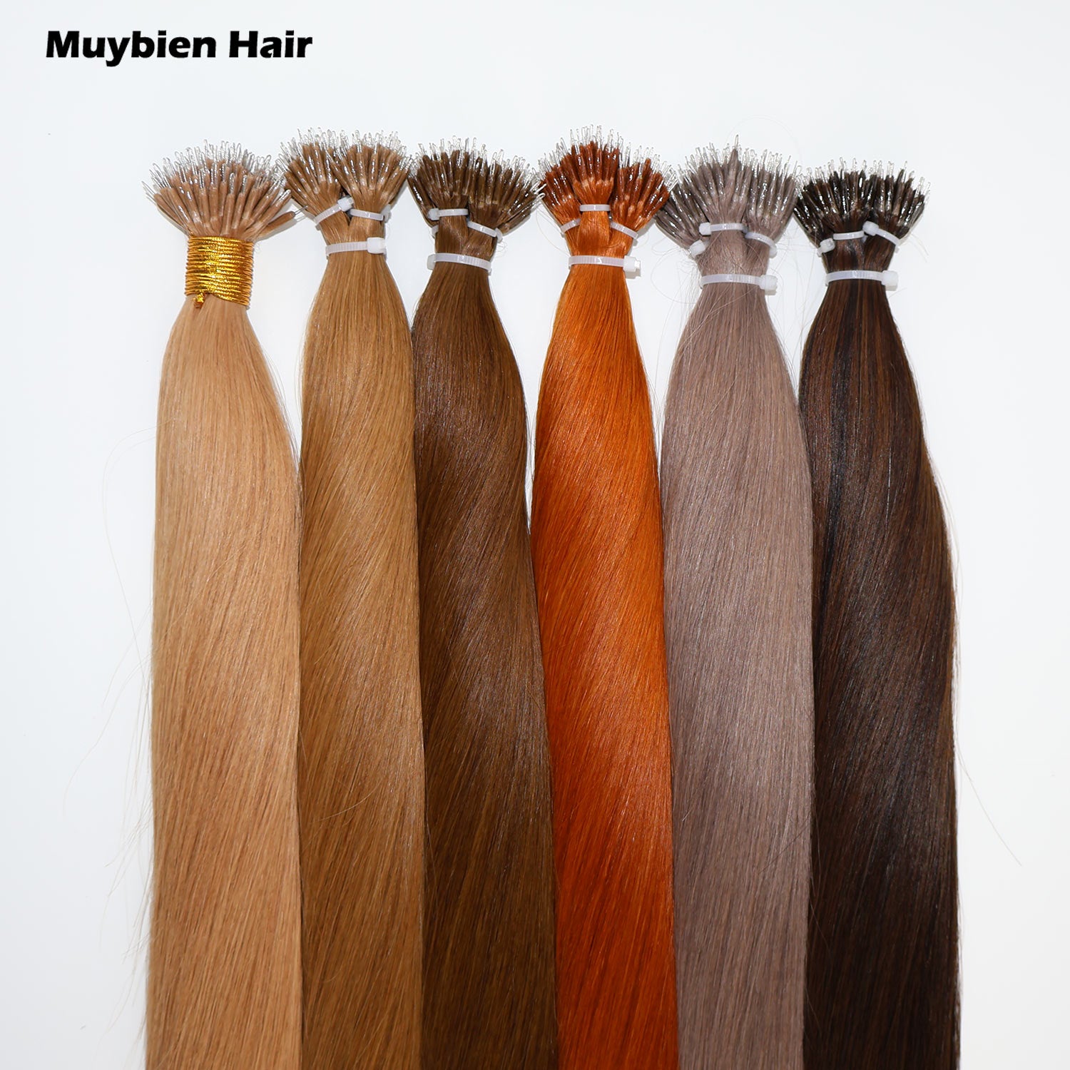 Human Virgin Hair Cuticle Aligned Double Drawn Nano Ring Hair Extension 100 Grams