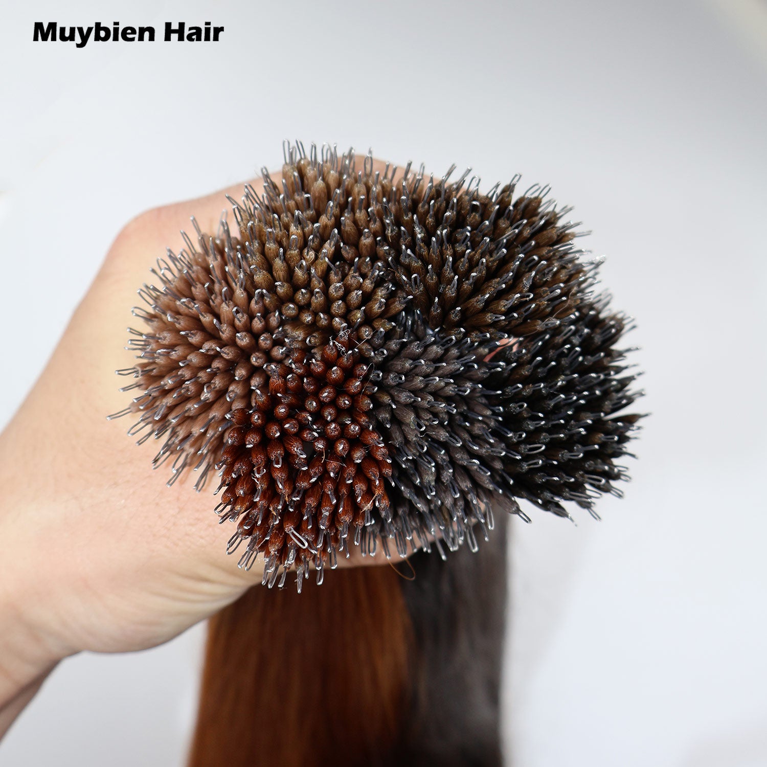 Human Virgin Hair Cuticle Aligned Double Drawn Nano Ring Hair Extension 100 Grams