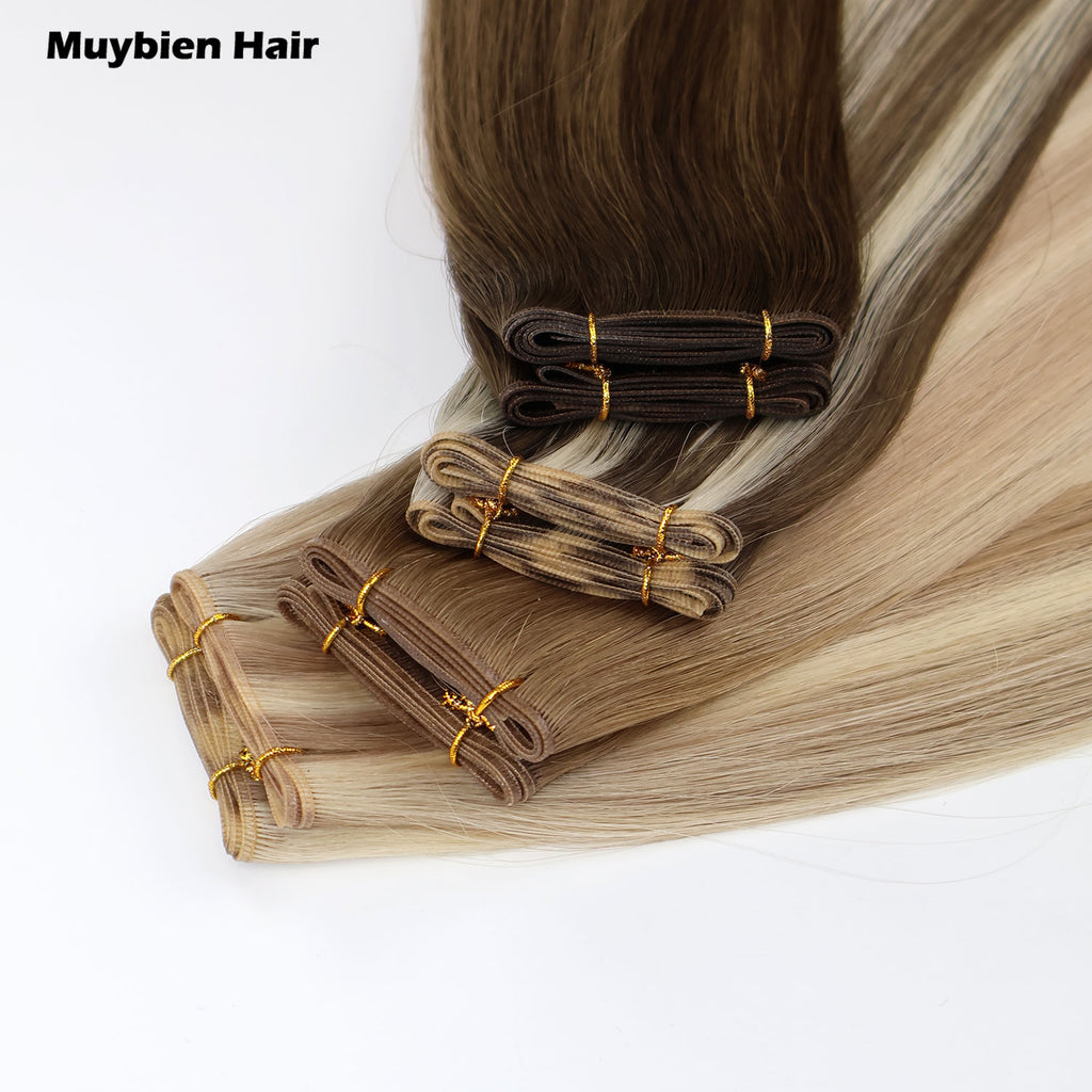Genius Weft Hair Extensions Double Drawn Human Hair Full Cuticle Aligned Virgin Hair Weft
