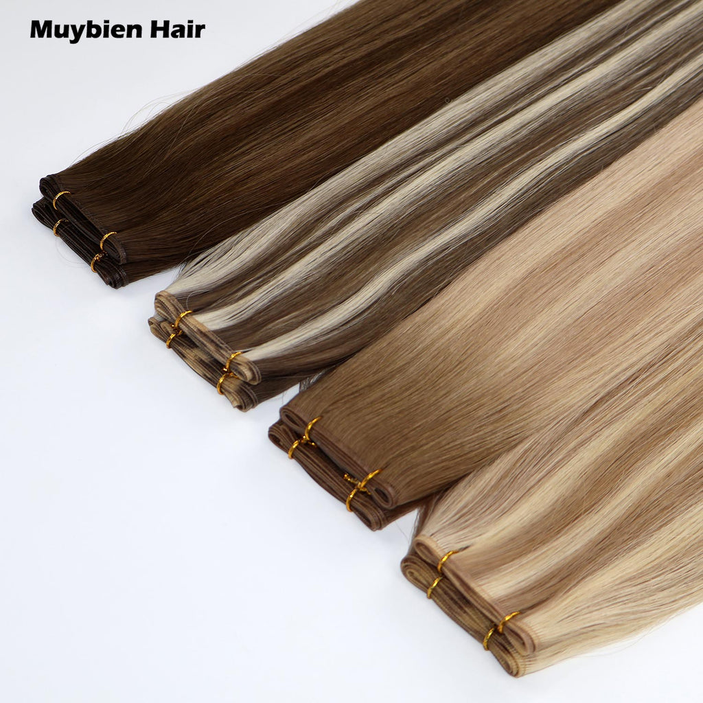 Genius Weft Hair Extensions Double Drawn Human Hair Full Cuticle Aligned Virgin Hair Weft