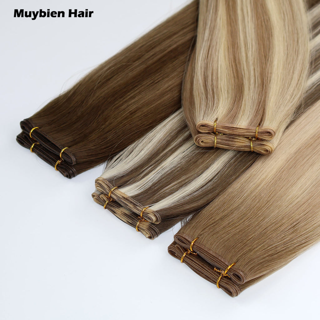 Genius Weft Hair Extensions Double Drawn Human Hair Full Cuticle Aligned Virgin Hair Weft