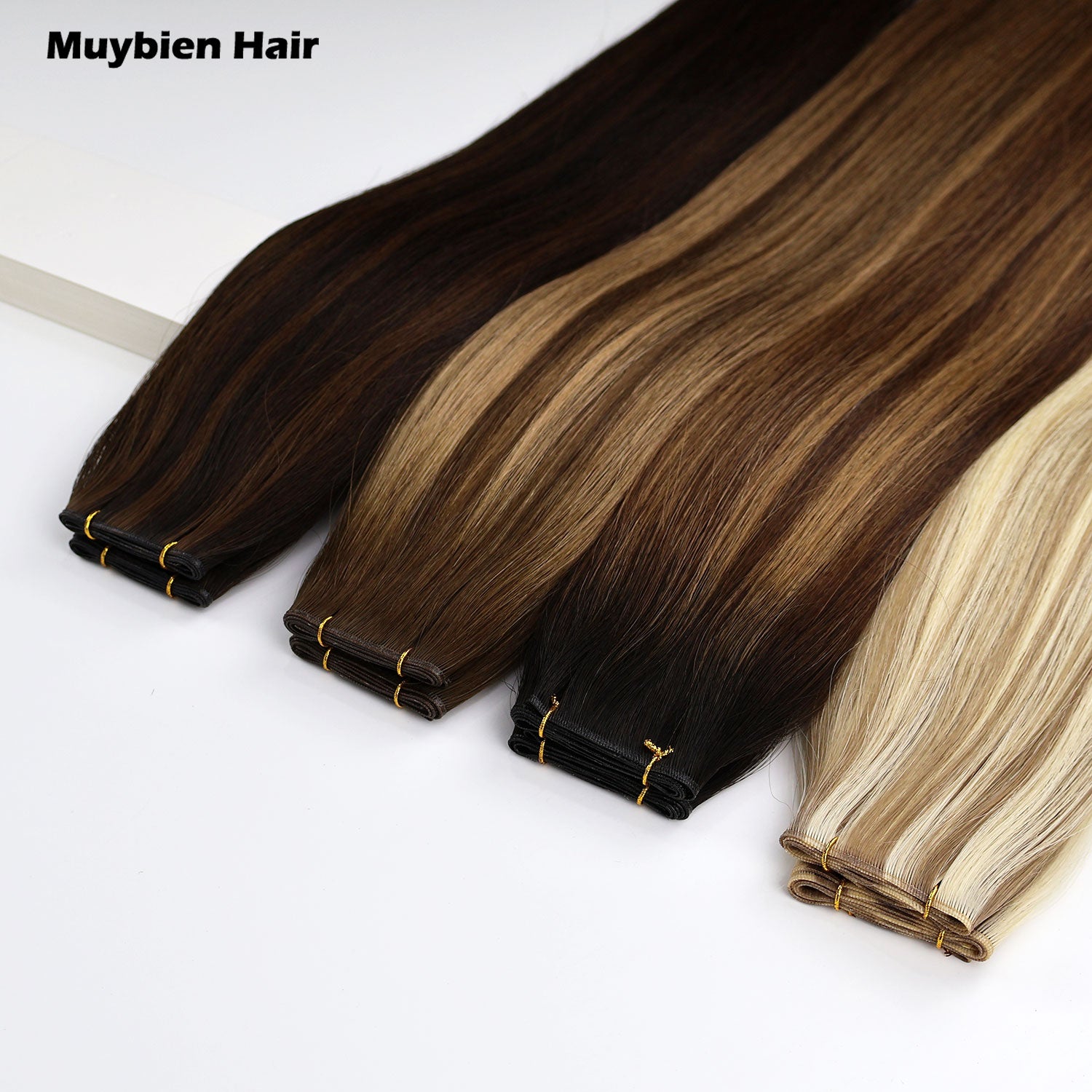 Top Grade 100% Real Human Double Drawn Human Hair Extension Genius Weft