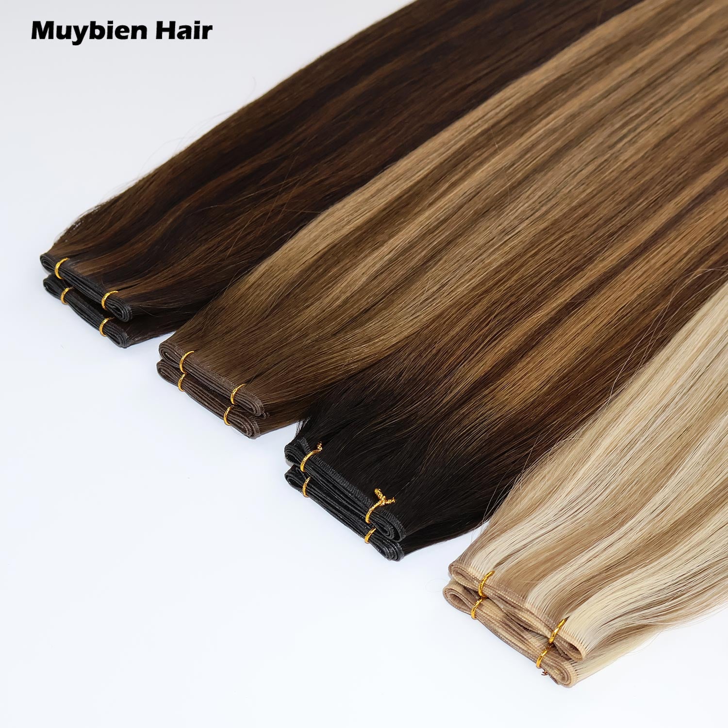 Top Grade 100% Real Human Double Drawn Human Hair Extension Genius Weft