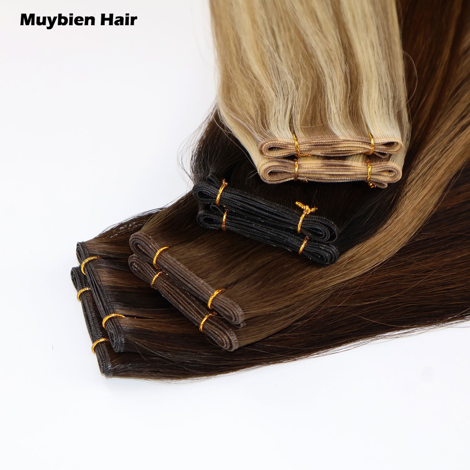 Top Grade 100% Real Human Double Drawn Human Hair Extension Genius Weft