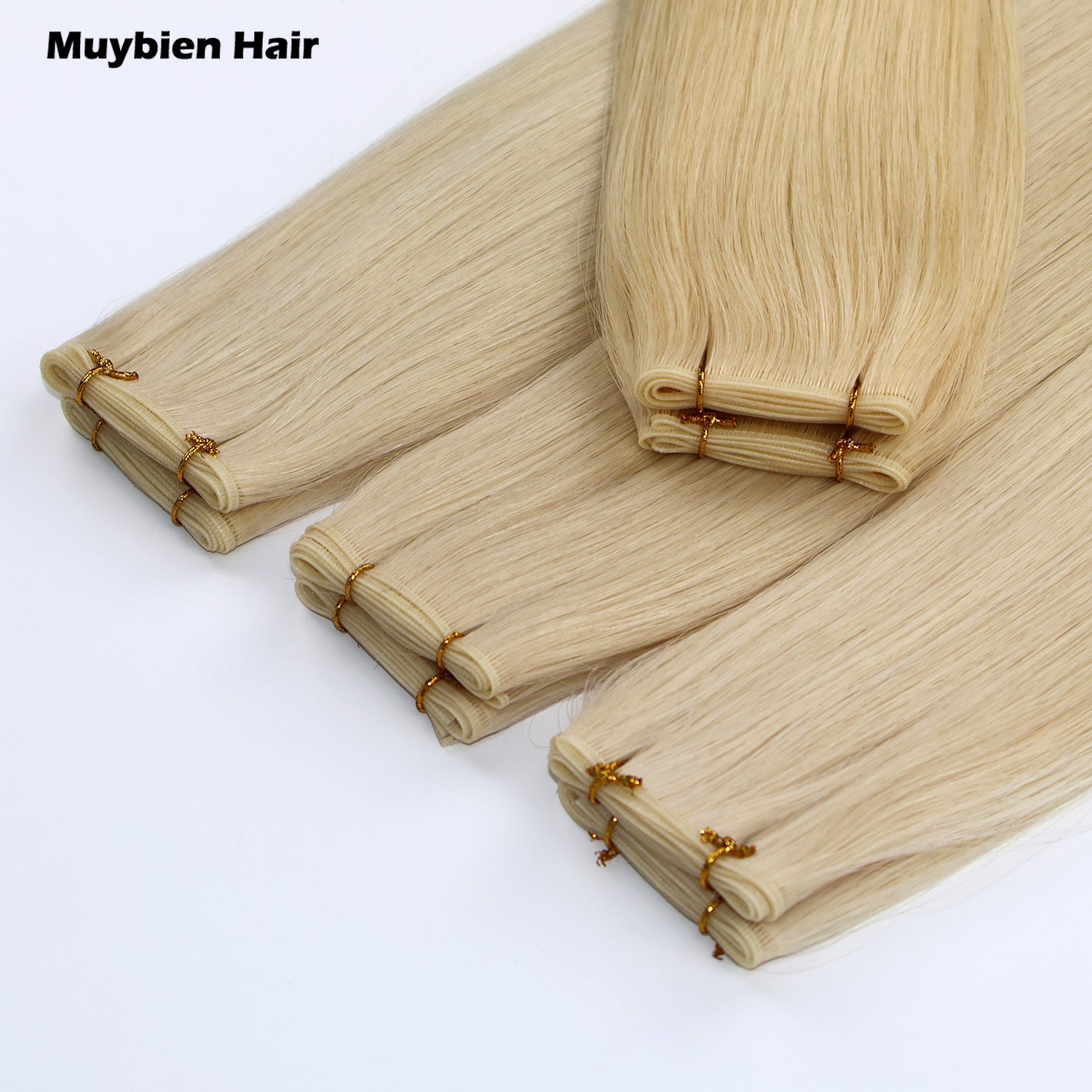 100% Natural Human Hair Drawn Genius Weft Hair Extensions Applied to Hair Extensions