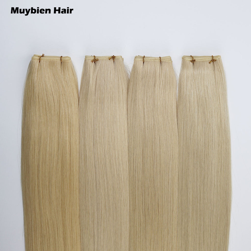 100% Natural Human Hair Drawn Genius Weft Hair Extensions Applied to Hair Extensions