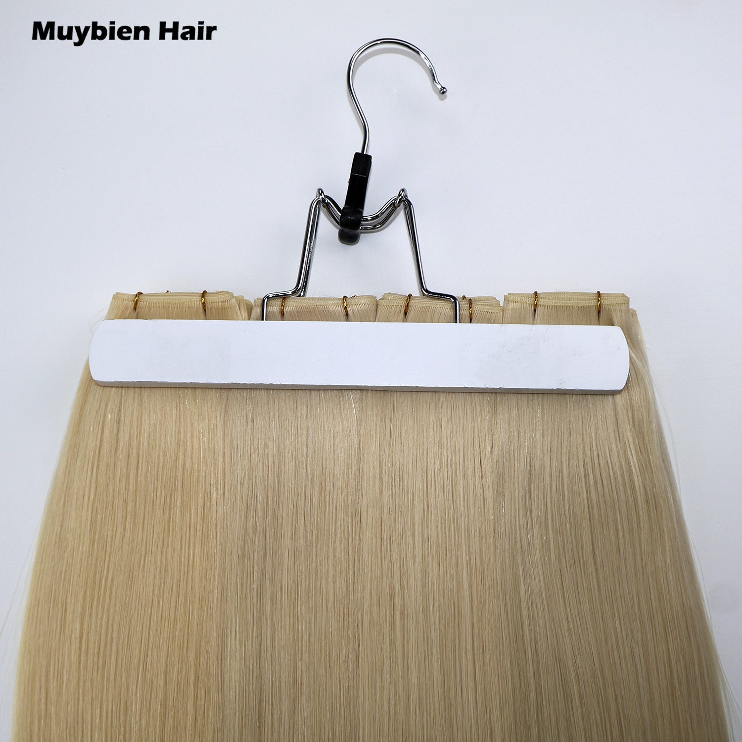 100% Natural Human Hair Drawn Genius Weft Hair Extensions Applied to Hair Extensions