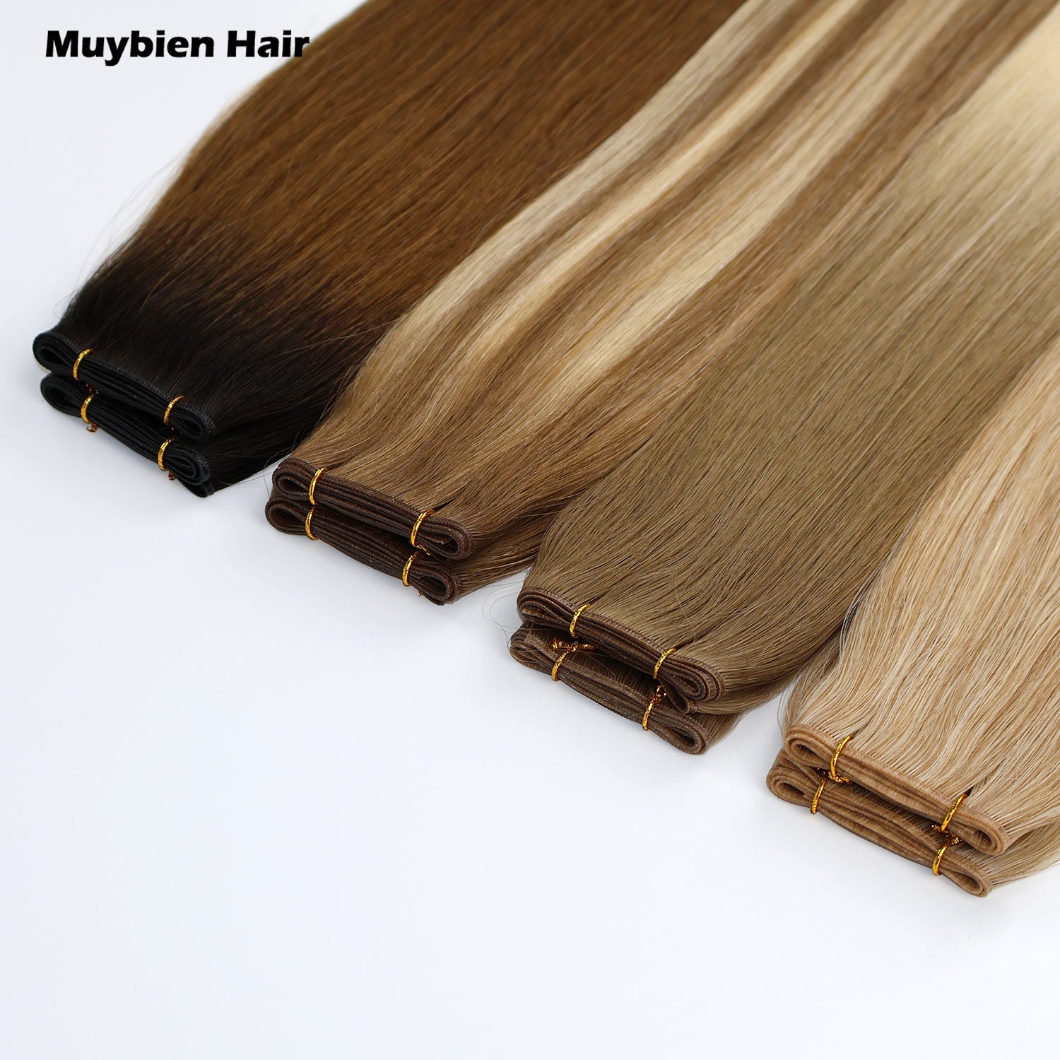 Ready to Ship Human Hair Extensions Genius Weft Double Drawn Weft Human Hair Extensions