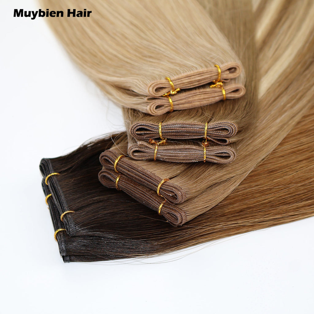 Ready to Ship Human Hair Extensions Genius Weft Double Drawn Weft Human Hair Extensions