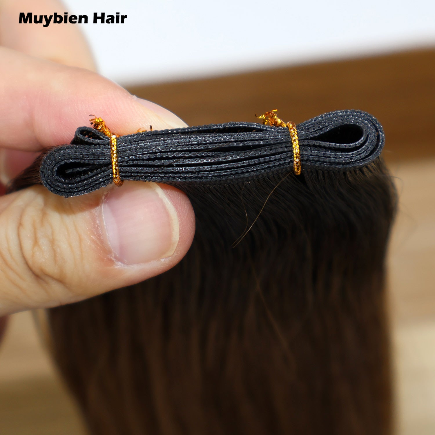Ready to Ship Human Hair Extensions Genius Weft Double Drawn Weft Human Hair Extensions