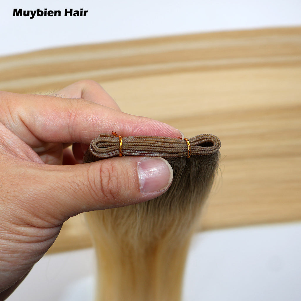 Raw 100% Human Hair Extensions Handtied Weft Straight Genius Weft Hair Extensions