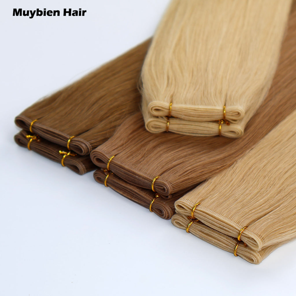 No Shedding 100% Virgin Cuticle Aligned Human Hair Double Drawn Genius Weft Hair Extension